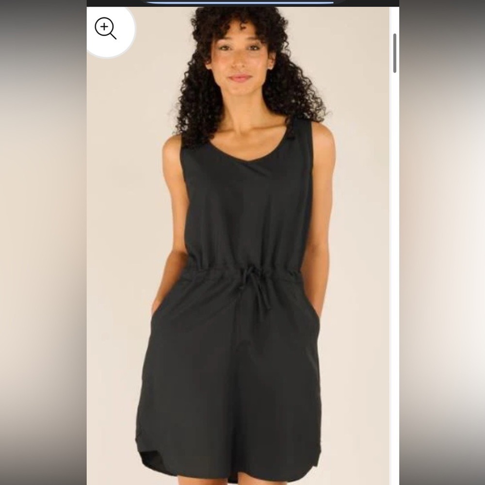 Sherpa Adventure Gear Black Sleeveless Drawstring Waist Pocket Dress Size Medium